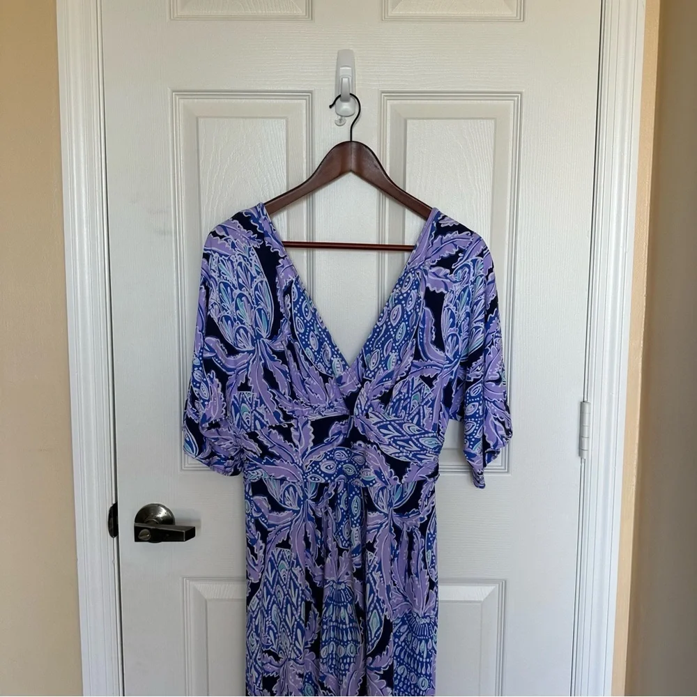 Lilly Pulitzer Parigi Midi Dress Lilac Verbena Coco Safari Purple S - Picture 4 of 11